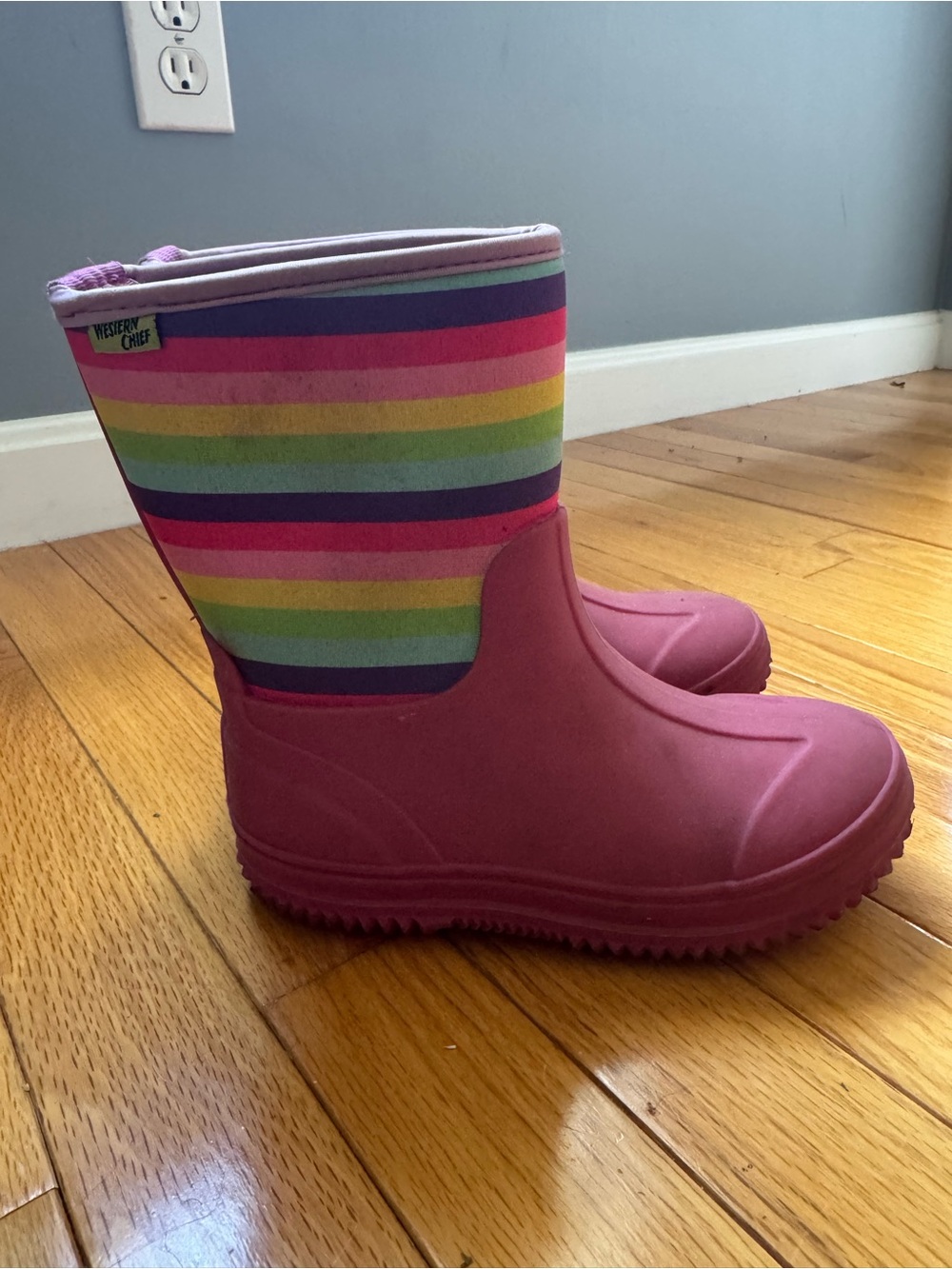 Western Chief Rainbow Neoprene Rain Boots Kids Size 13 Waterproof